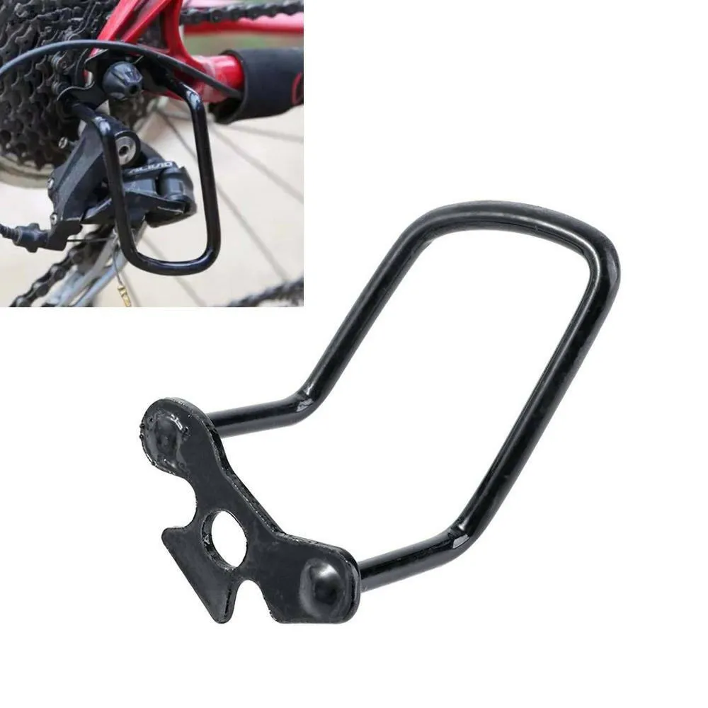 1piece Adjustable Steel Black Bicycle Mountain Bike Rear Gear Derailleur Chain Stay Guard Protector Outdoor Cycling Accessories