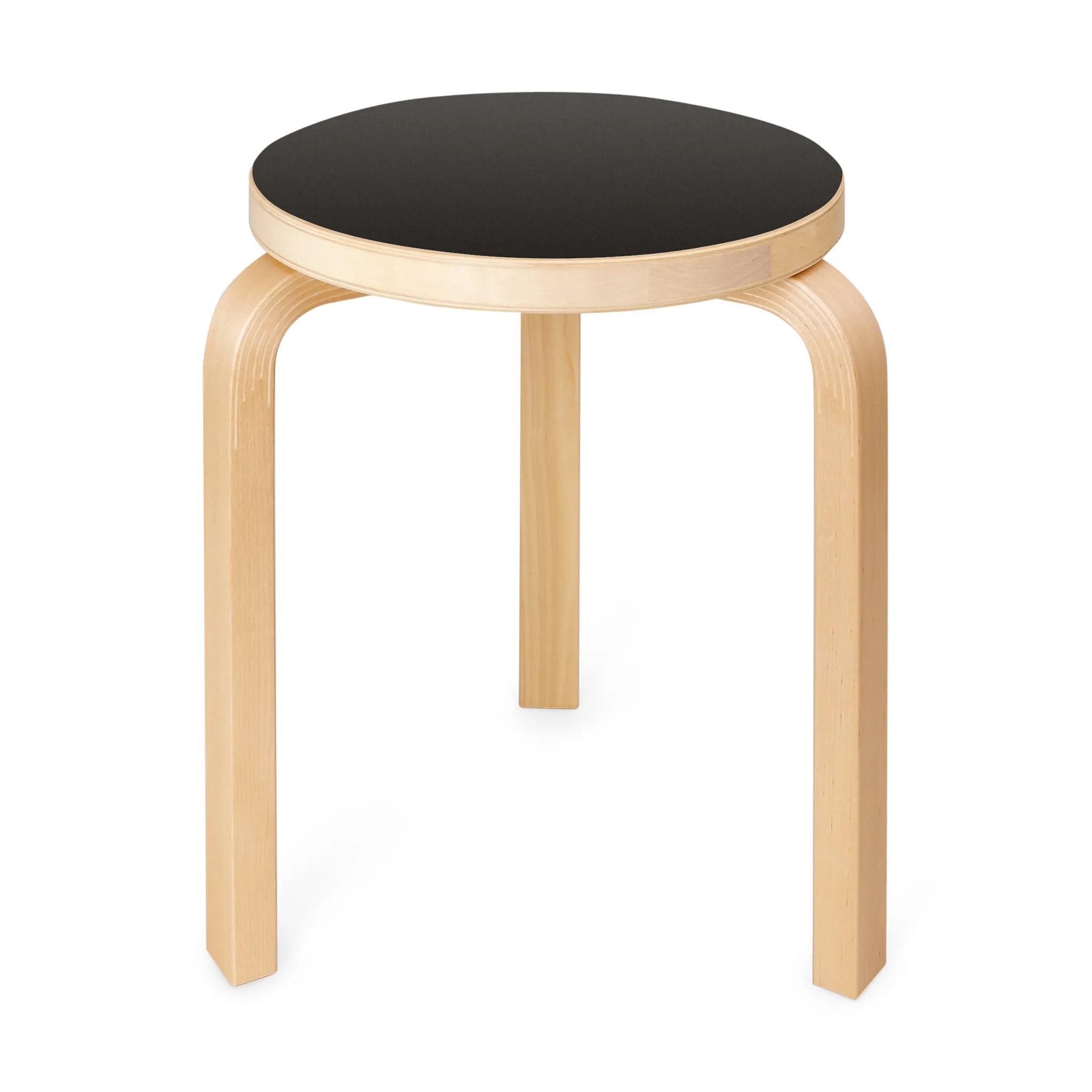 Artek Aalto Stacking Stool 60 - Black/ Black