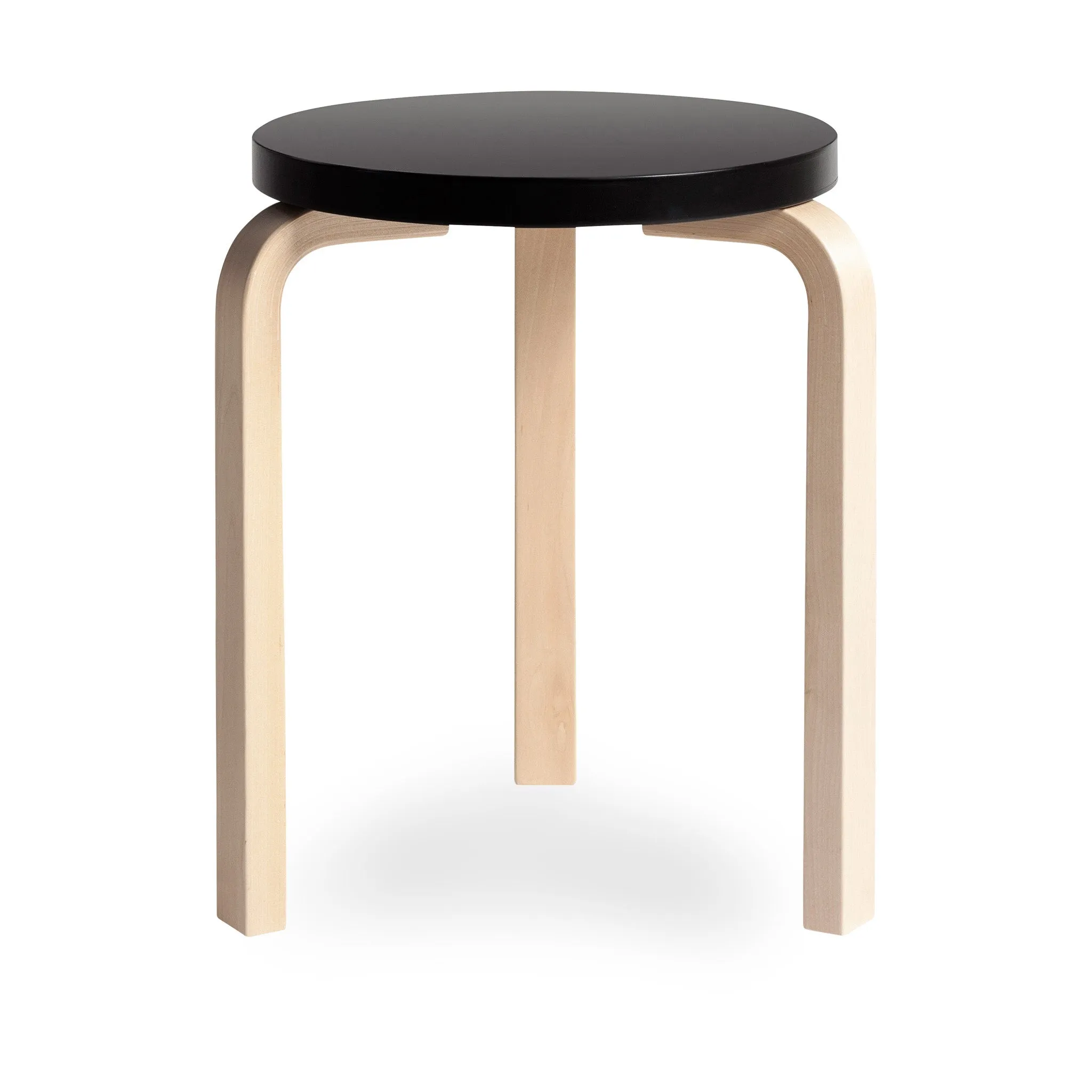 Artek Aalto Stacking Stool 60 - Black/ Black