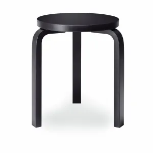 Artek Aalto Stacking Stool 60 - Black/ Black