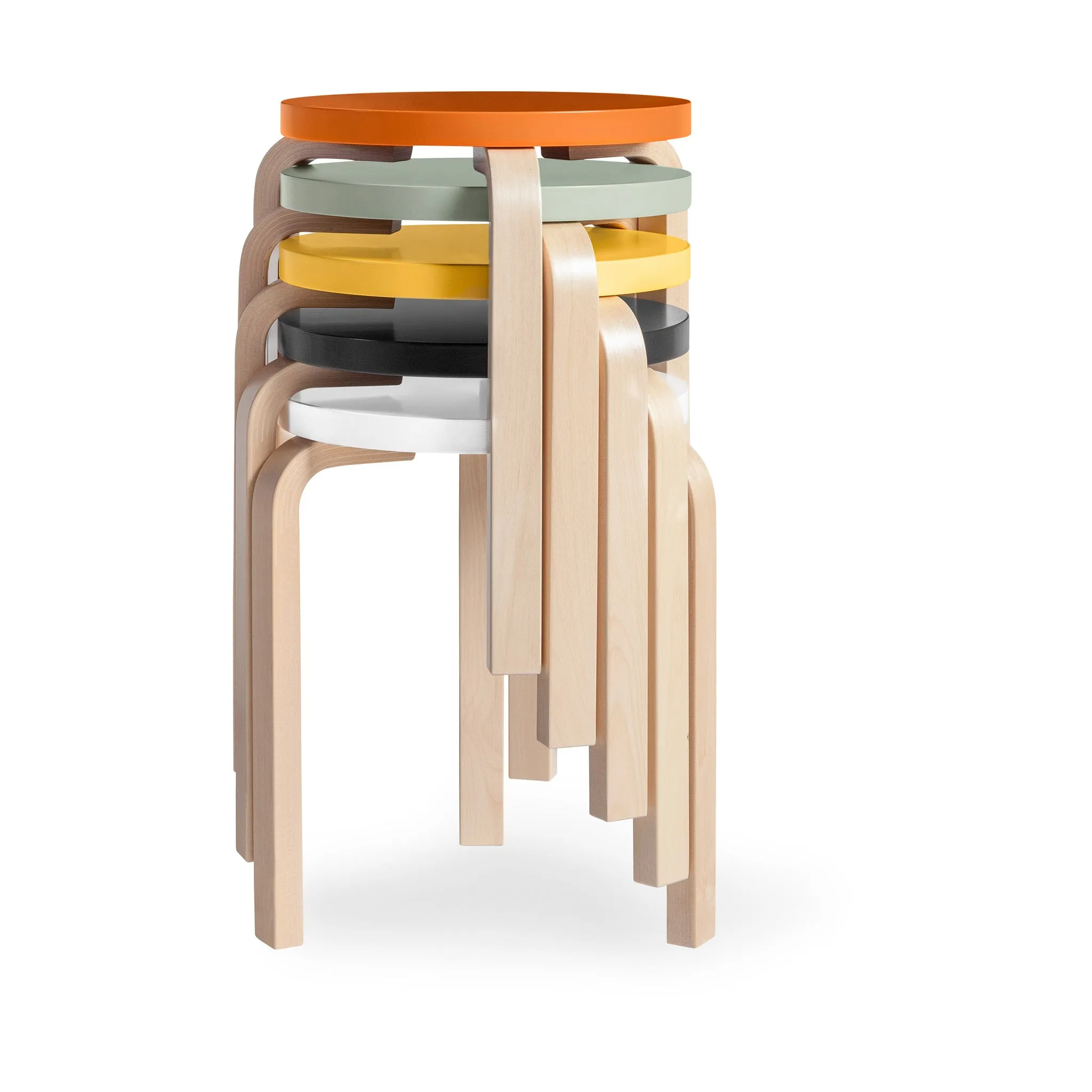 Artek Aalto Stacking Stool 60 - Black/ Black