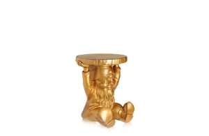 Attila/Napoleon Gnome Stool - Gold