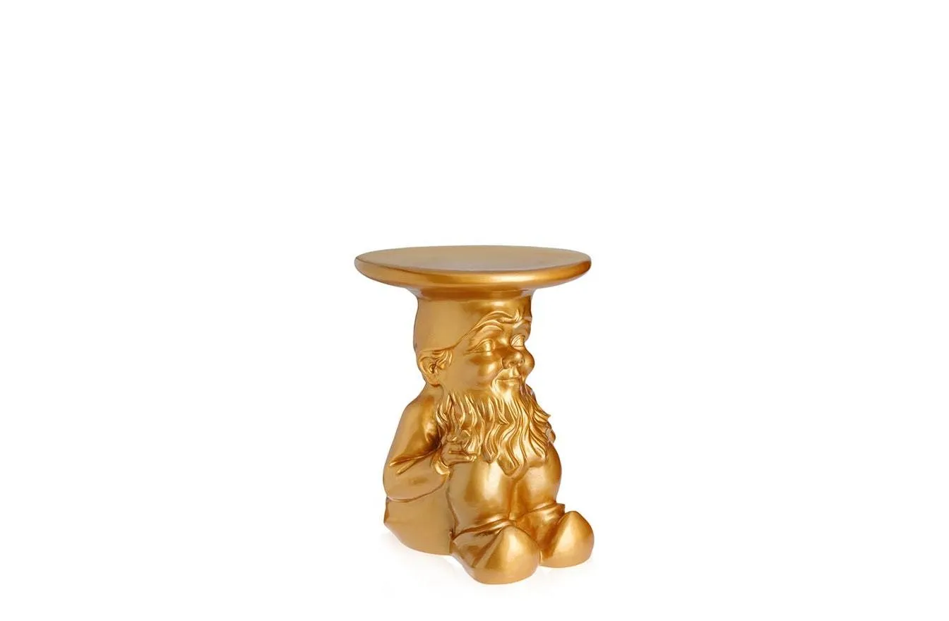 Attila/Napoleon Gnome Stool - Gold