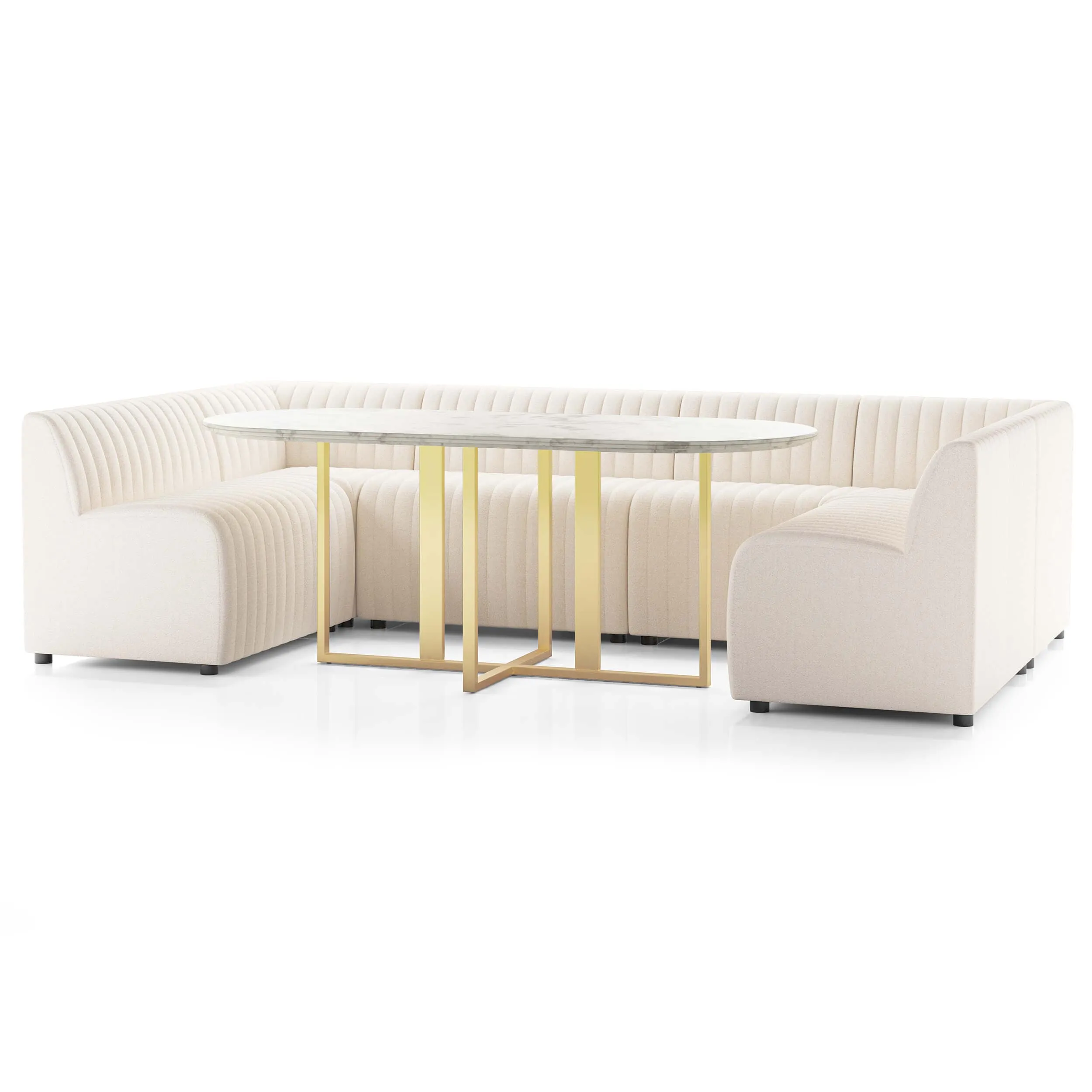 Augustine 120" Dining U-Shape Banquette, Capri Oatmeal