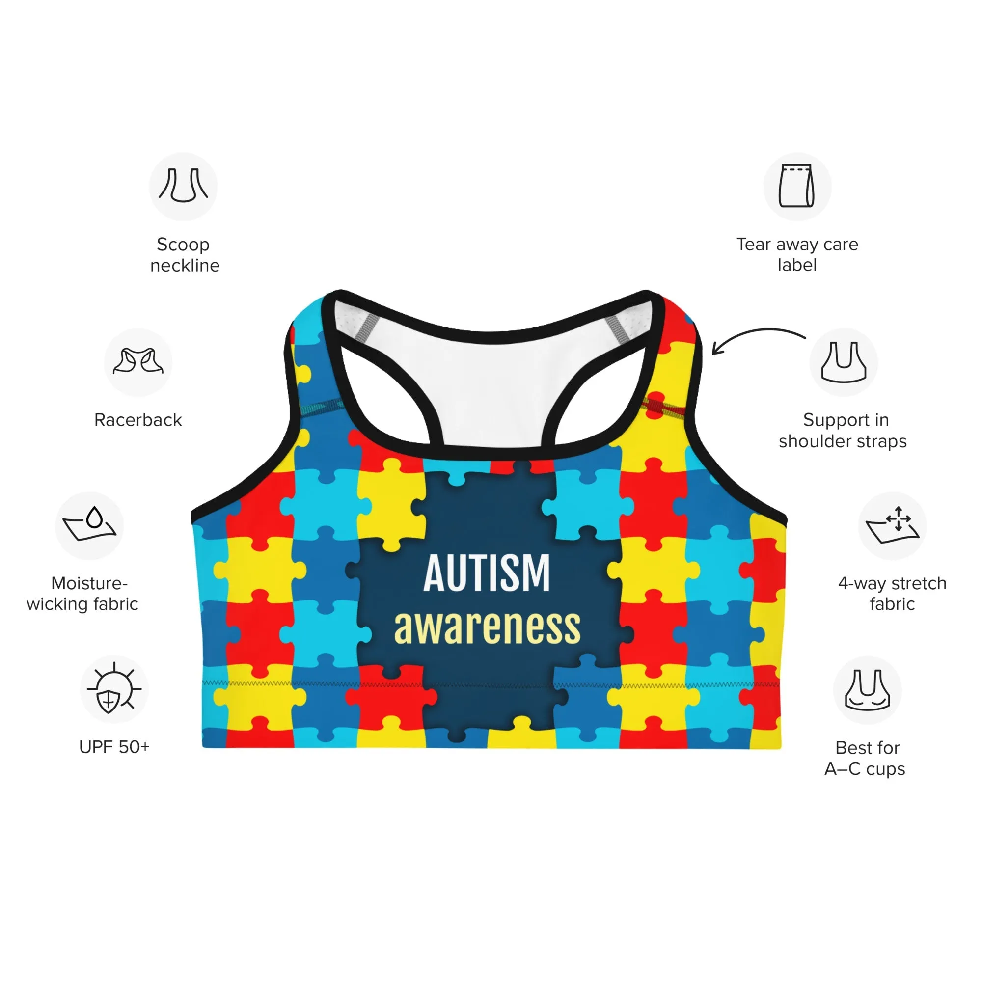 Autism Awareness Sports Bra