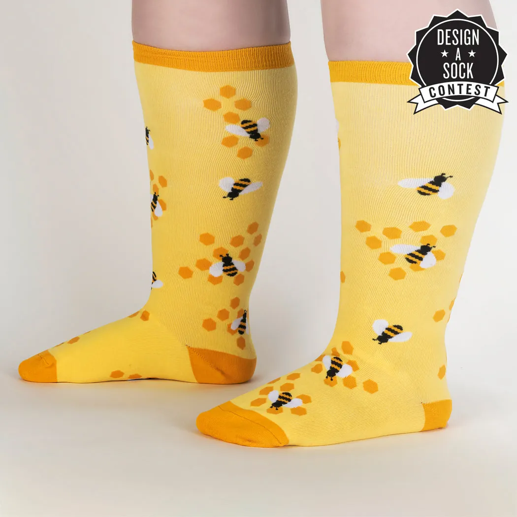 Bee's Knees Women's Knee High Socks in Extra Stretchy for Wide Calves