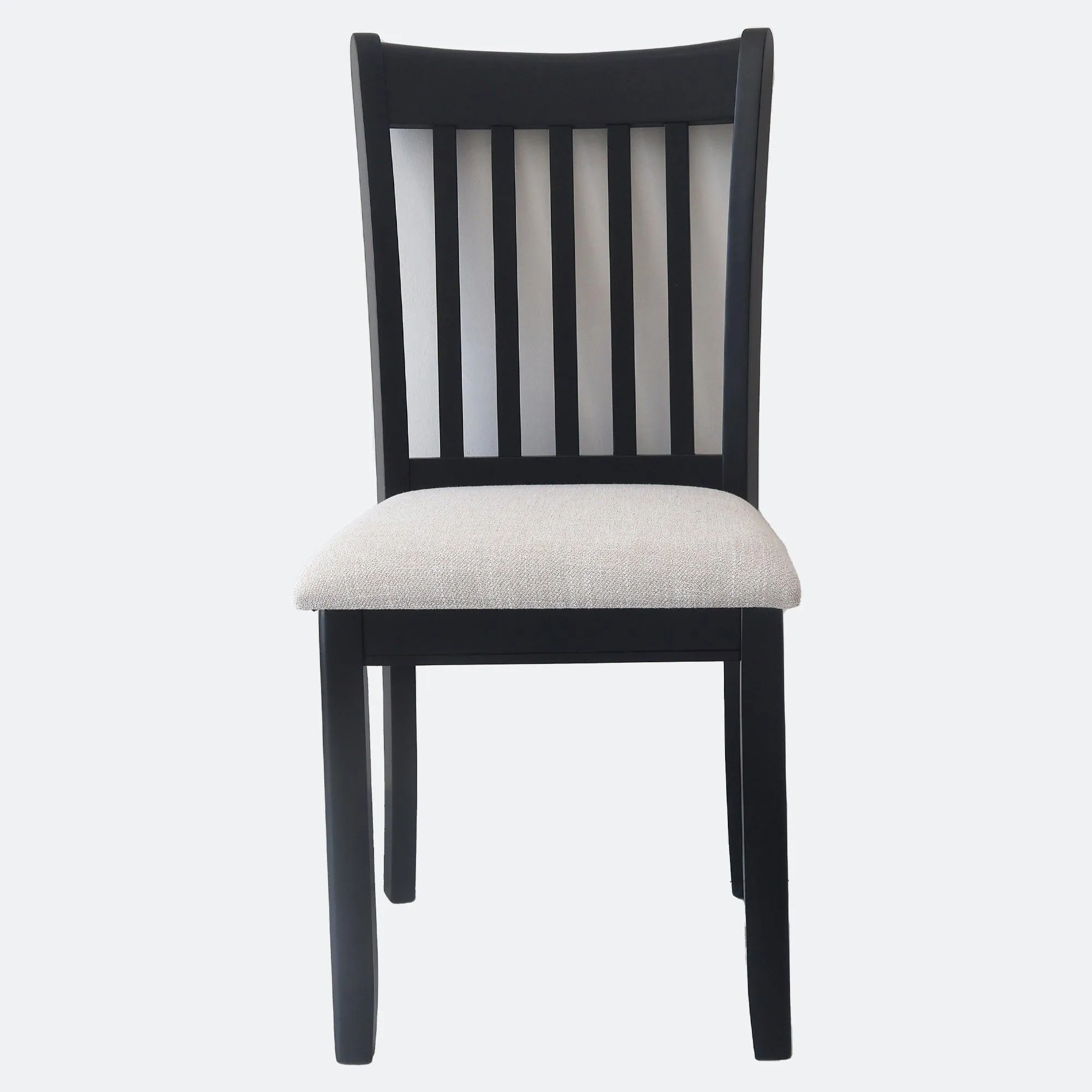 Black Dining Room Chairs Set of 2, Cushioned Seats with Wooden Backs