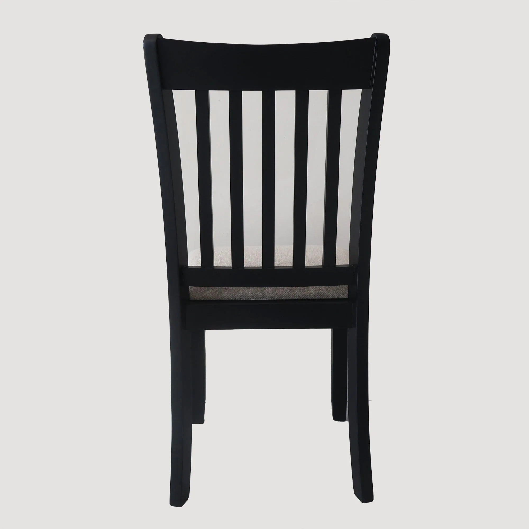 Black Dining Room Chairs Set of 2, Cushioned Seats with Wooden Backs