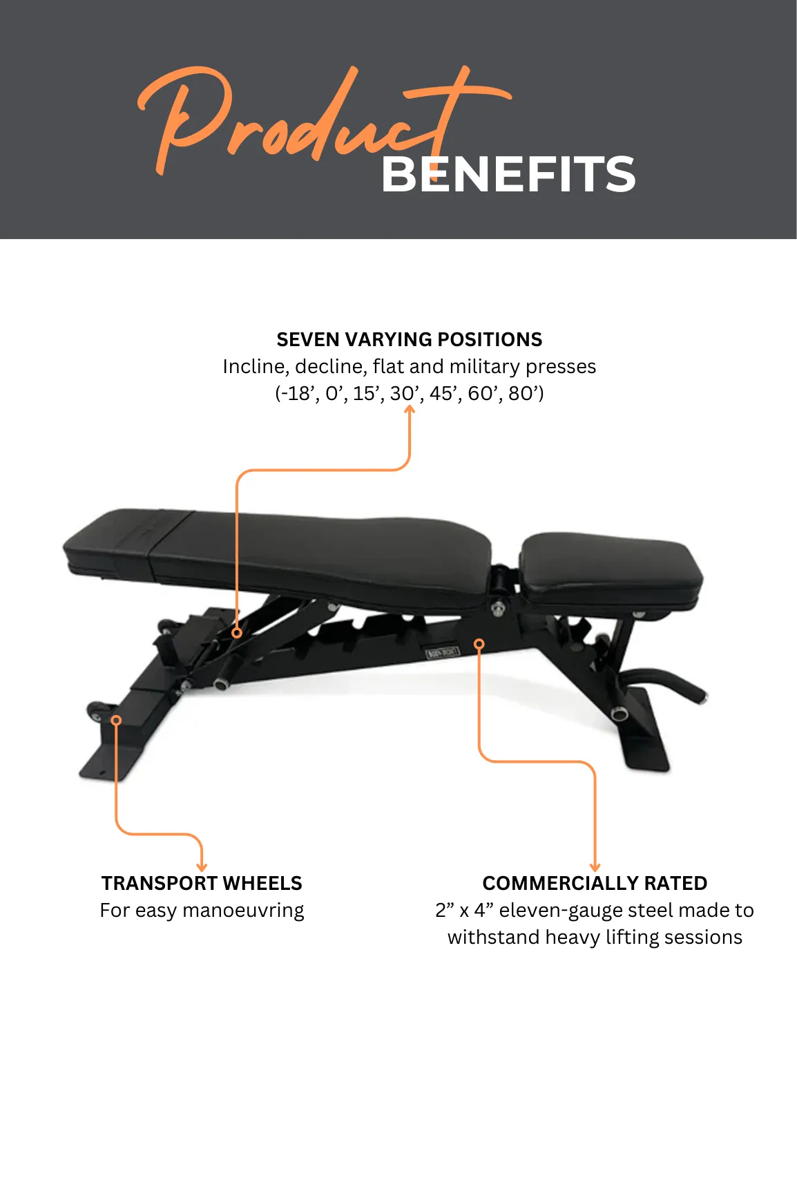 Body Iron Commercial Pro Club Adjustable Bench 885