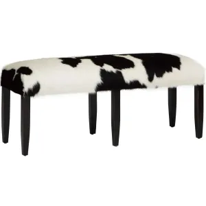 Cowhide Bench, Black/White