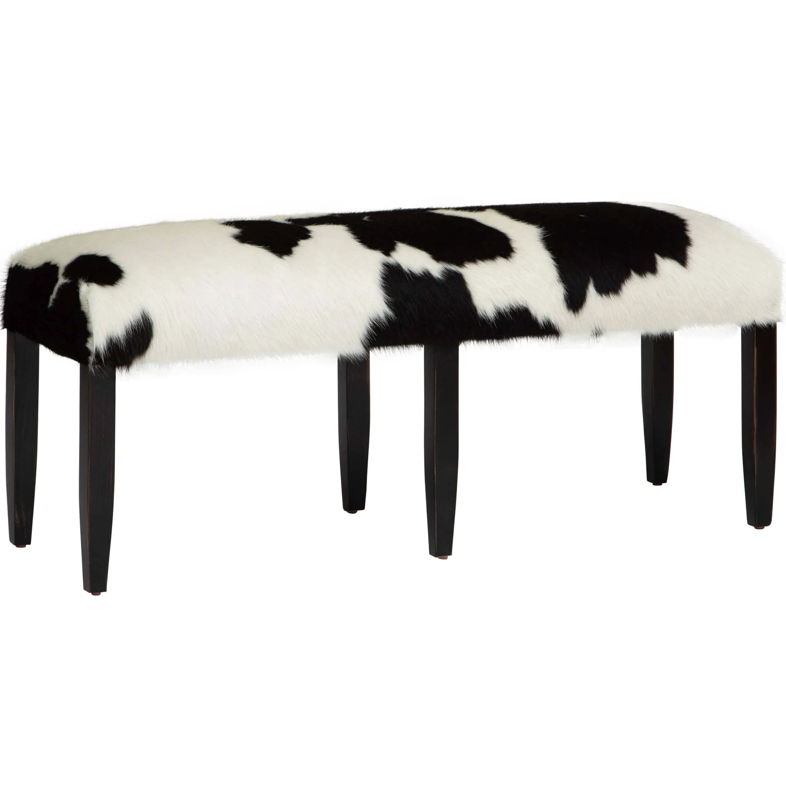 Cowhide Bench, Black/White