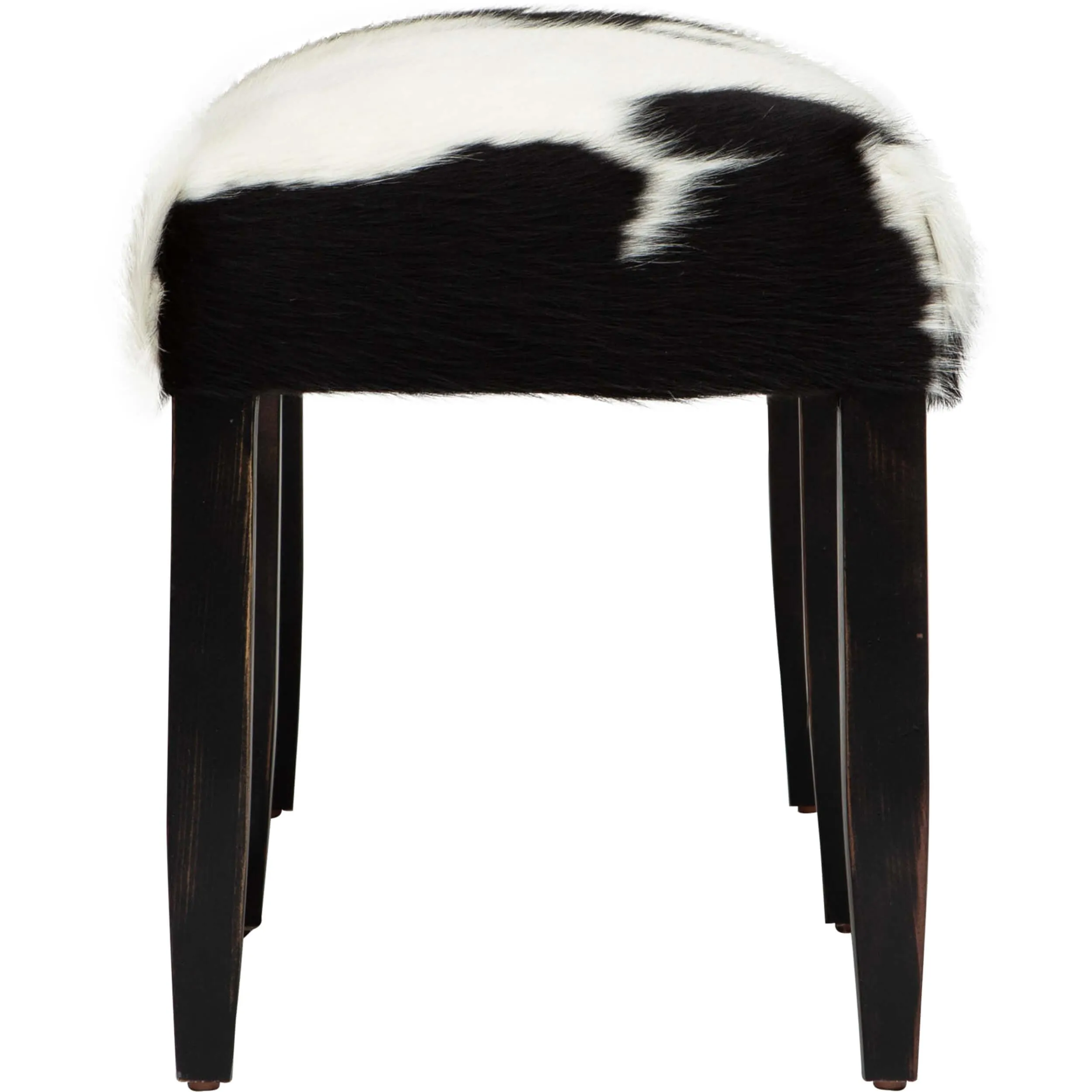 Cowhide Bench, Black/White