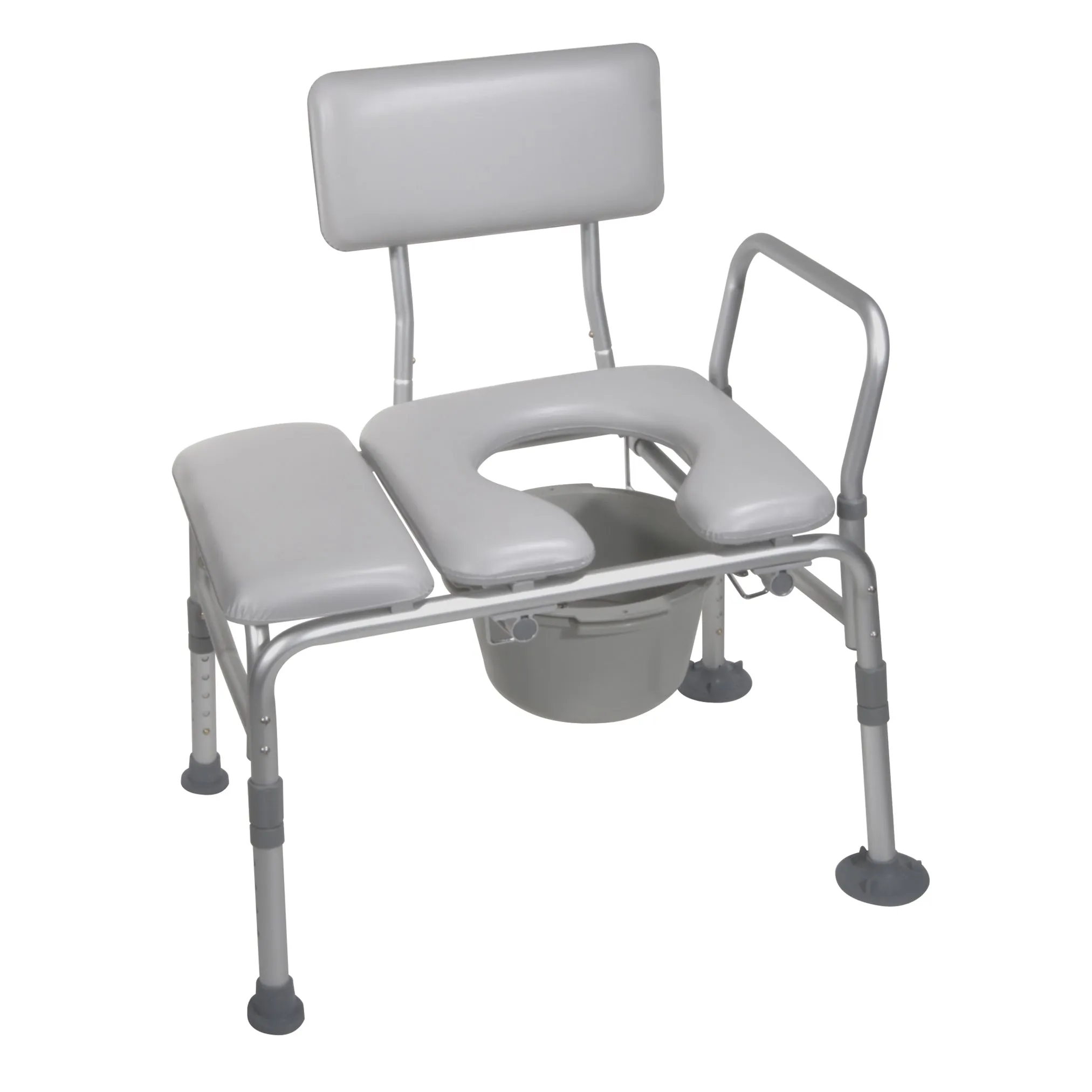 Drive Medical 12005kdc-1 Padded Seat Transfer Bench with Commode Opening