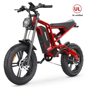 Electric Bike Mountain E-Bike for Adults with 20" Fat Tire, 1200W 7 Speeds Cruiser Ebike Adult Electric Bikes up to 32Mph & 43Miles, 330Lbs Capacity