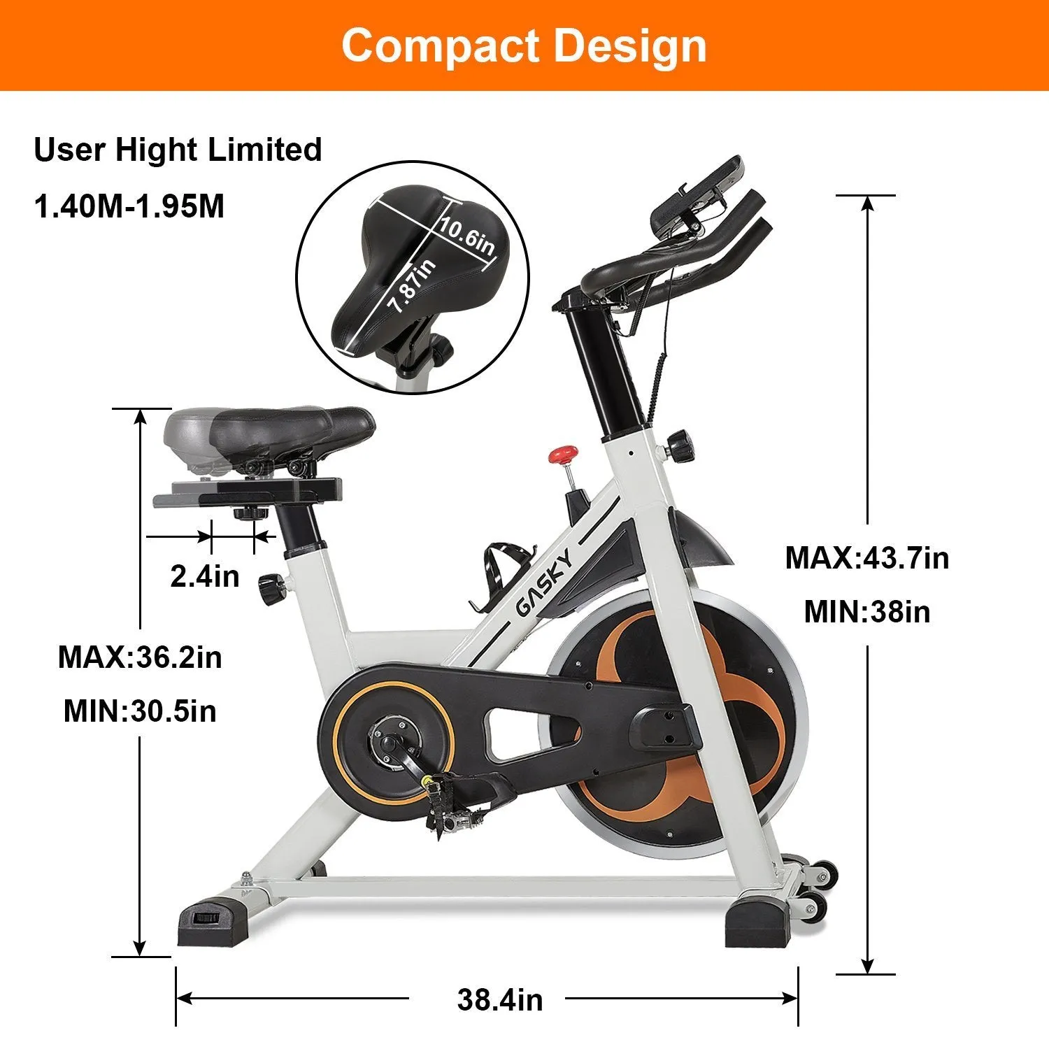 Indoor Exercise Bike Stationary Cycling Bike with LCD Monitor Tablet Holder, Comfortable Seat Cushion for Home Gym Office Use