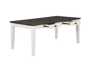 Kingman 4-drawer Dining Table Espresso and White