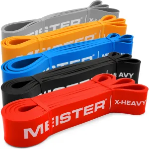 Meister X Band Comfort-Width 41" x 2" Resistance Bands - Complete 5 Band Set