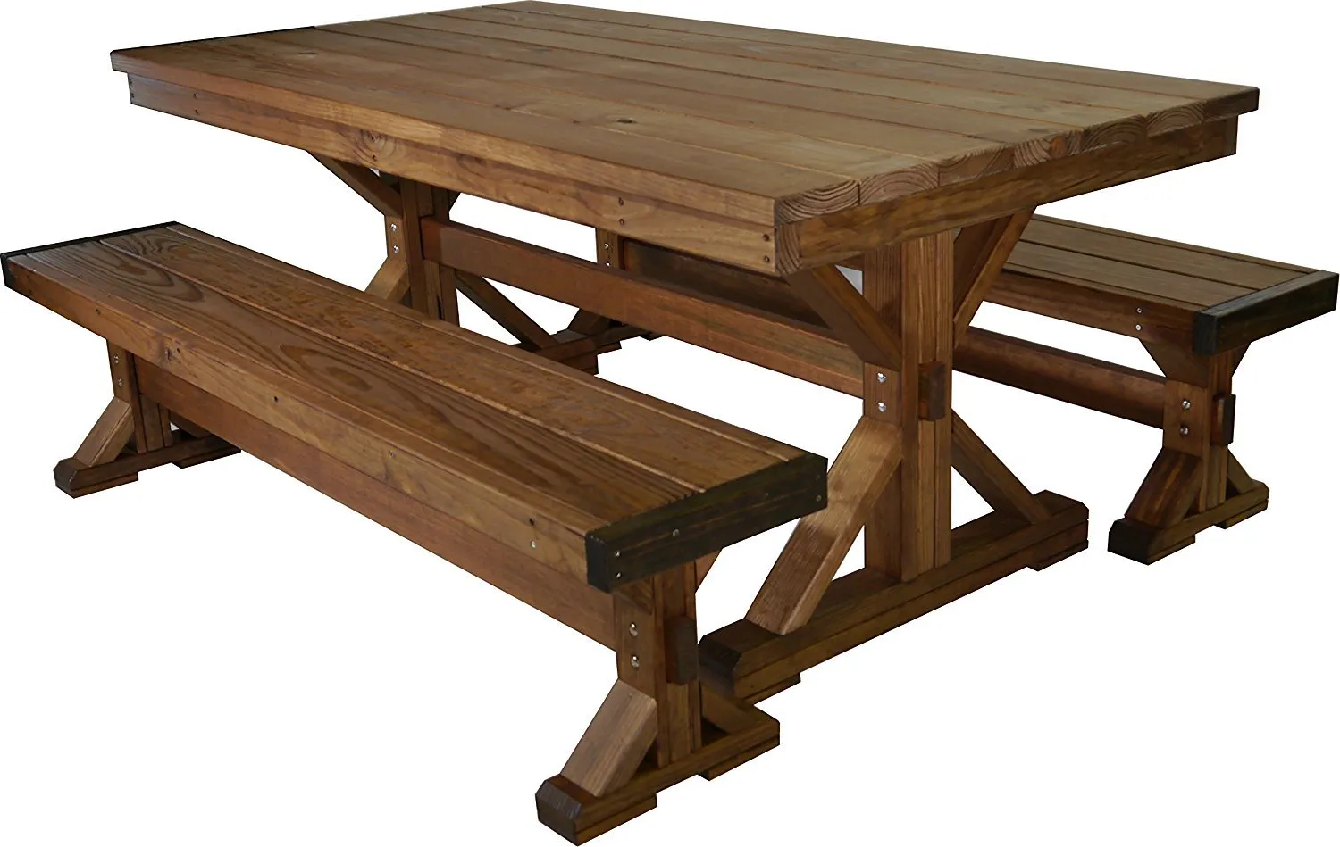 Outdoor Quality X-Frame Farmhouse Bench