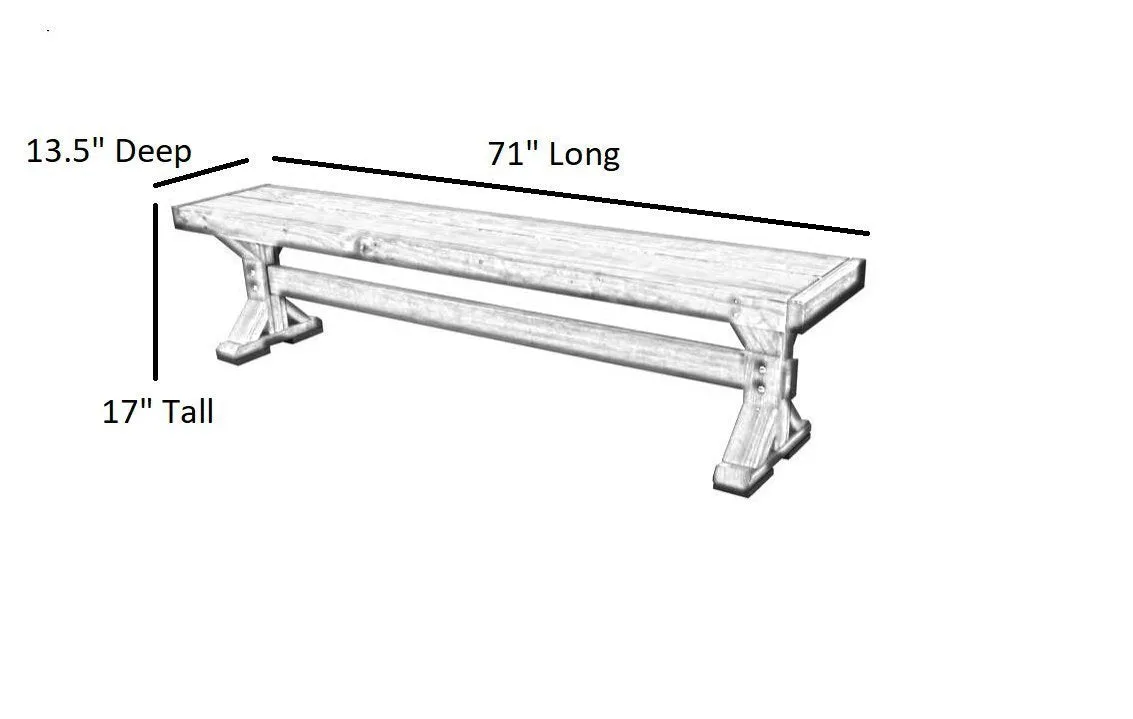 Outdoor Quality X-Frame Farmhouse Bench