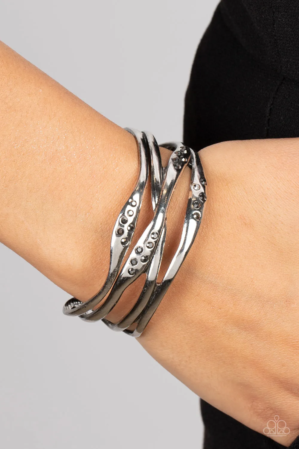 Paparazzi Line It Up - Silver Cuff Bracelet