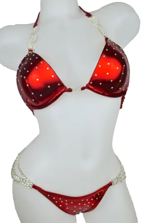 Red Metallic Competition Bikini