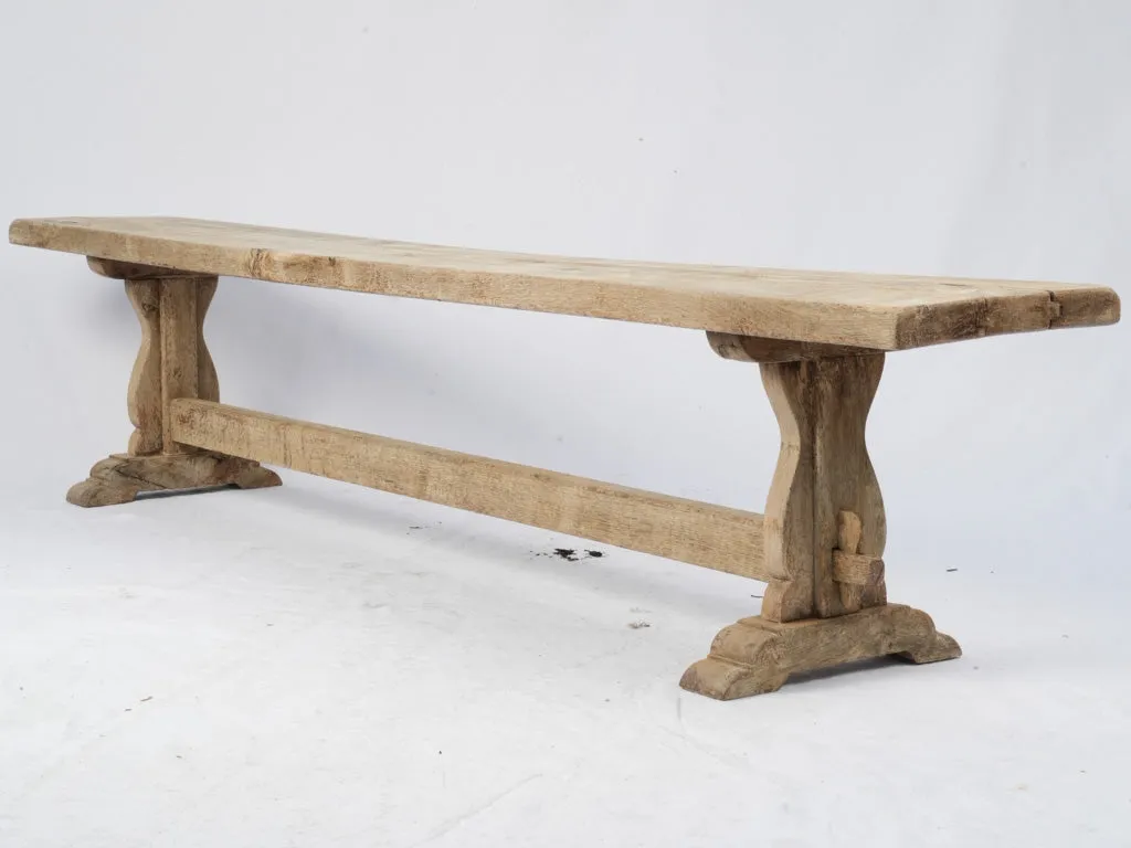 Rustic French Oak Farmhouse Bench - Early 20th century 17¼"