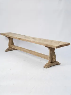 Rustic French Oak Farmhouse Bench - Early 20th century 17¼"