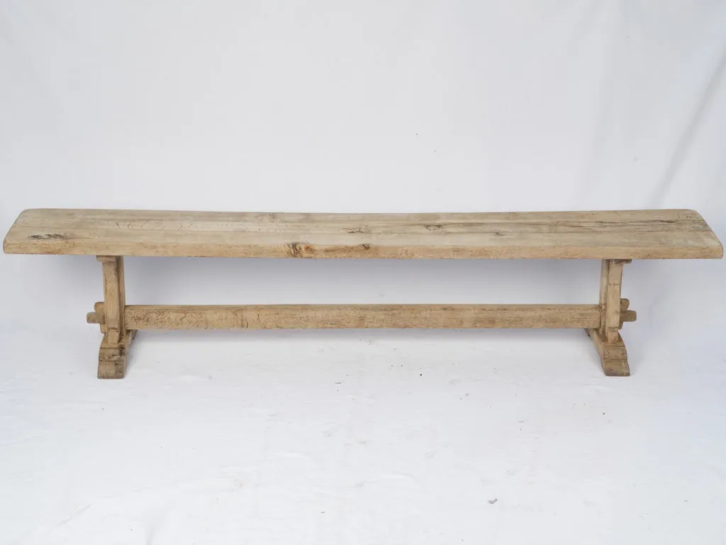 Rustic French Oak Farmhouse Bench - Early 20th century 17¼"