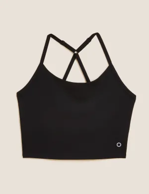 Scoop Neck Cross Back Strappy Crop Top