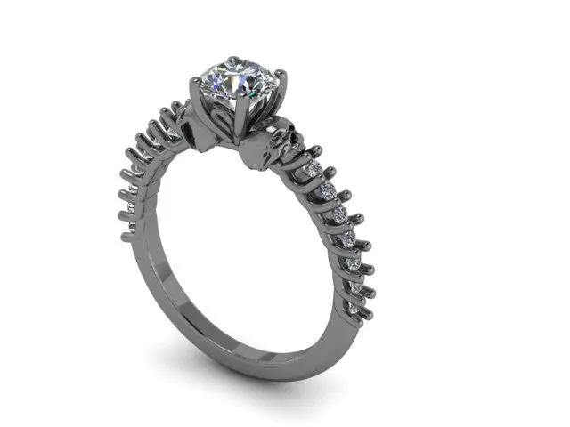 Secret Skull Engagement Ring-UDINC0567