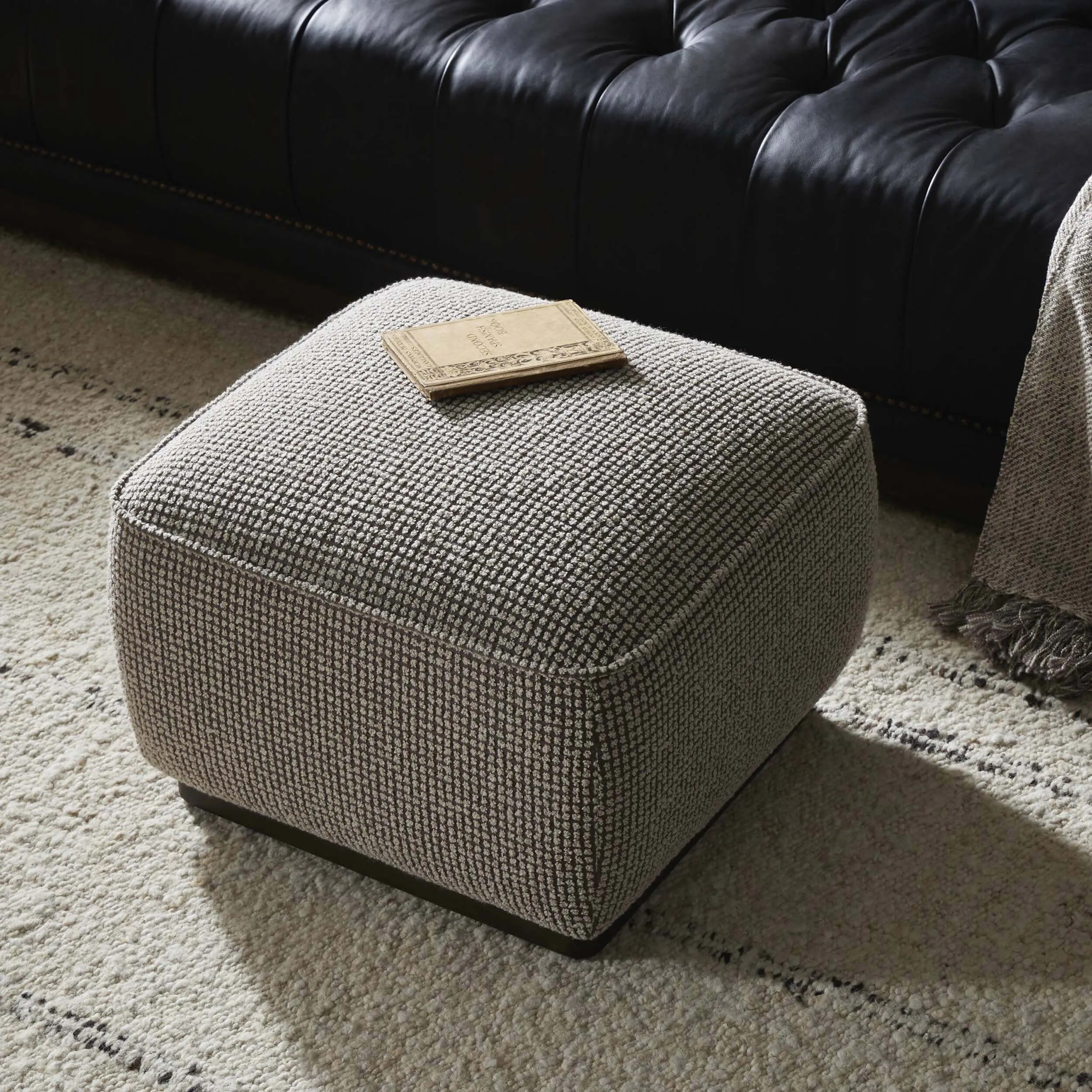 Sinclair Square Ottoman, Barrow Taupe