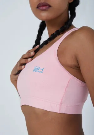 Sports Bra, crossed straps, light pink