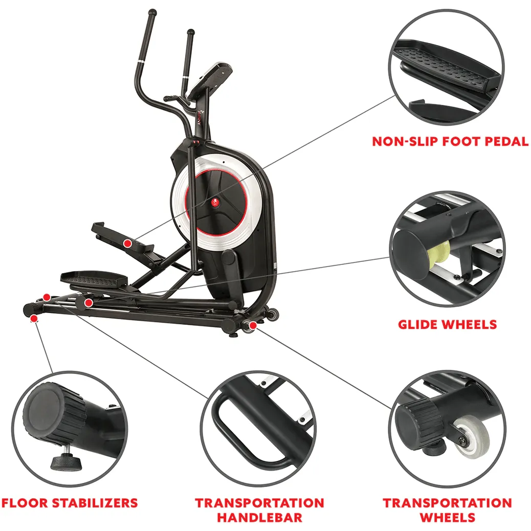 Sunny Health & Fitness Motorized Elliptical Machine Trainer