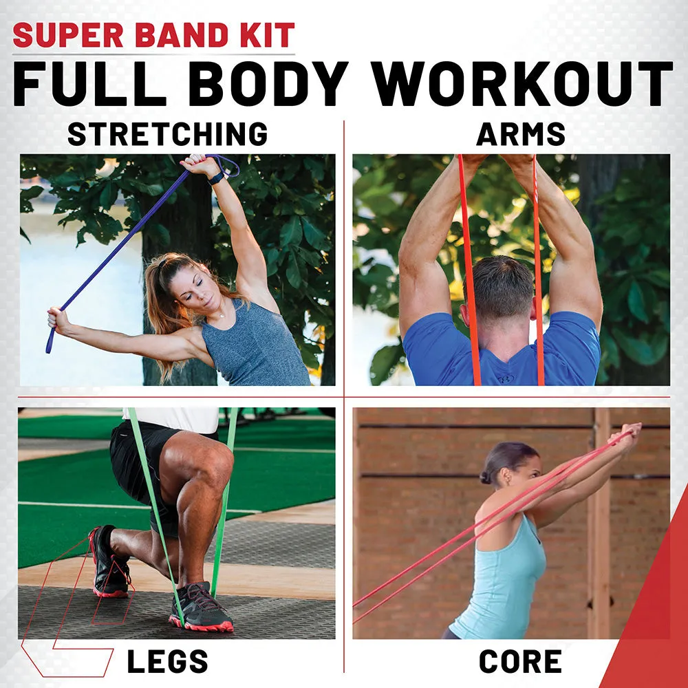 Super Resistance Band Kit - Levels 1-4 - Adds Resistance to Exercise Movements