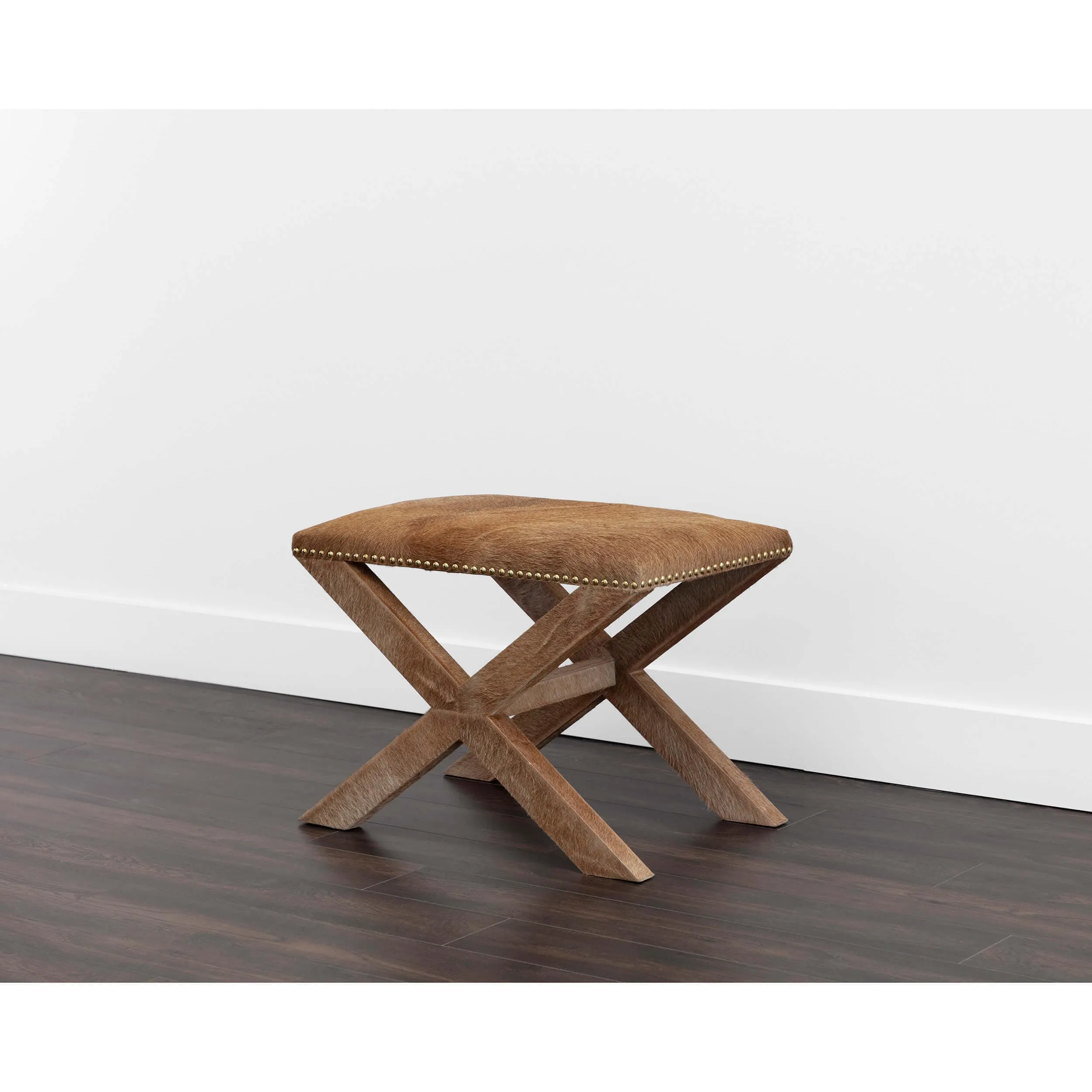 Theodora Leather Stool, Brown