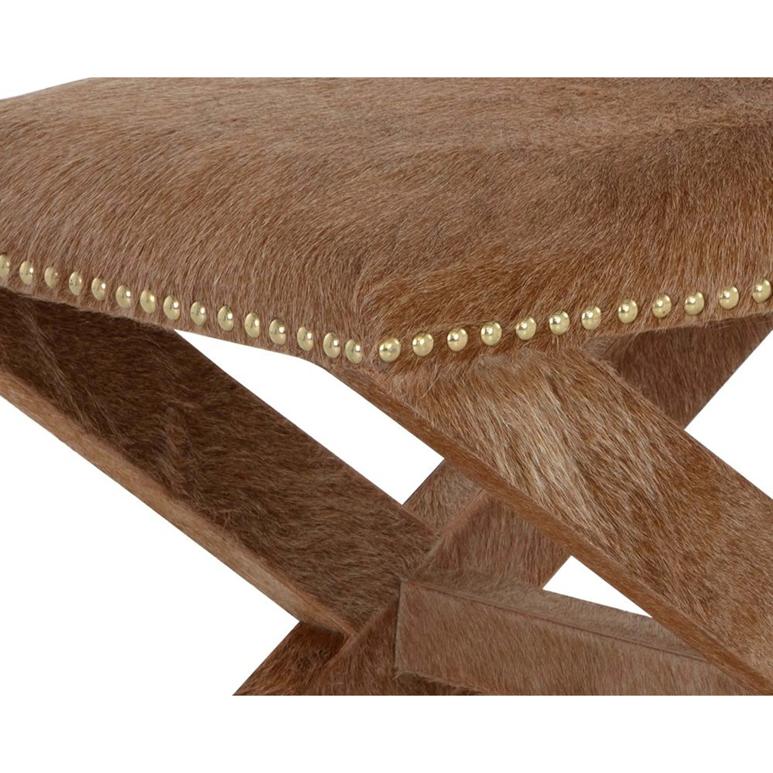 Theodora Leather Stool, Brown