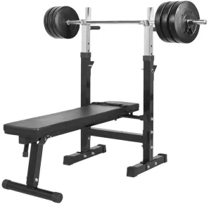 Weight Bench with 38KG Vinyl Weight Set - Black