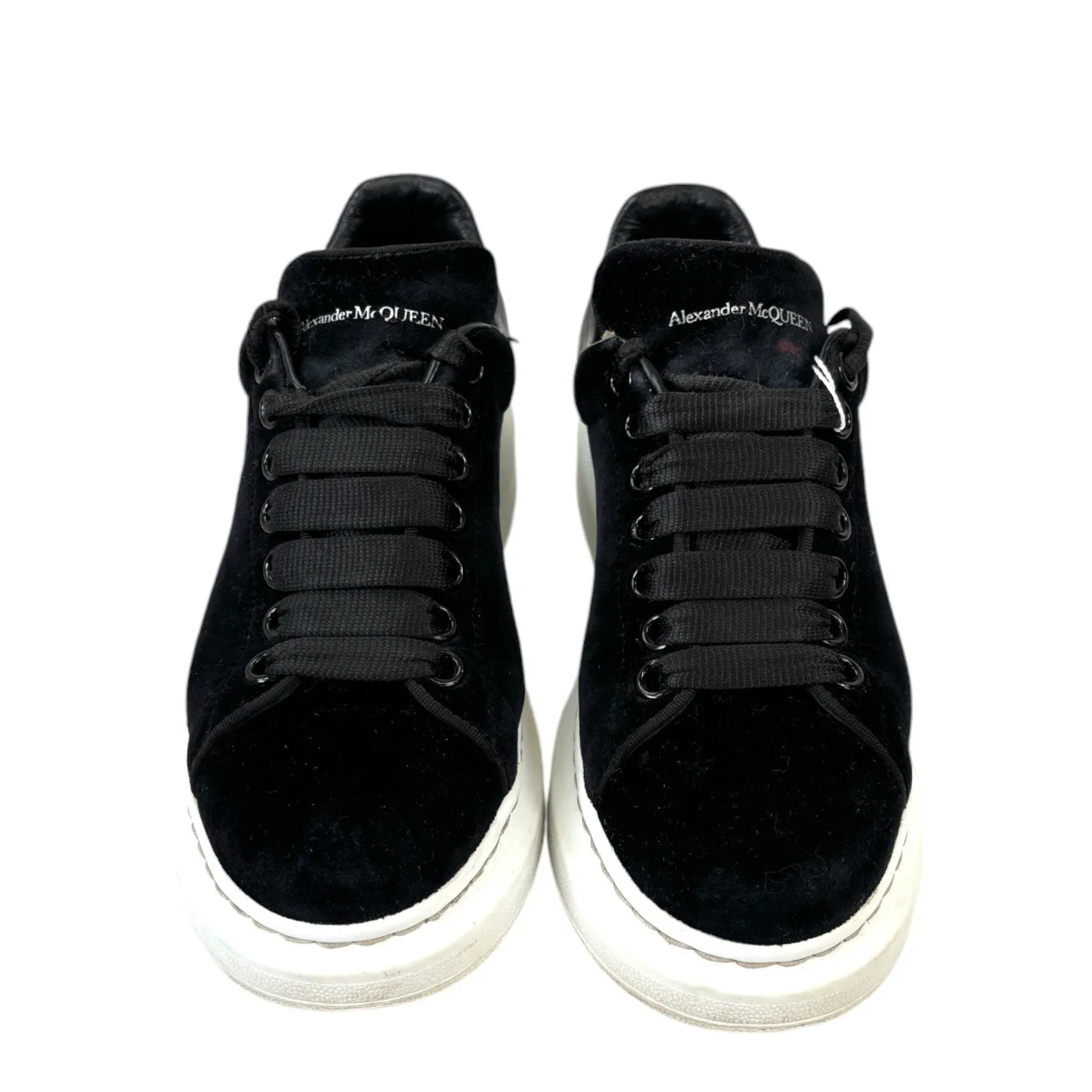 Women's Velvet Oversized Low Trainers Black Size EU 37.5 / UK 4.5