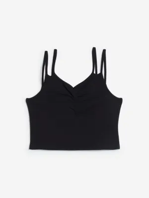 Wunderlove Black Non-Padded Superstar Crop Camisole